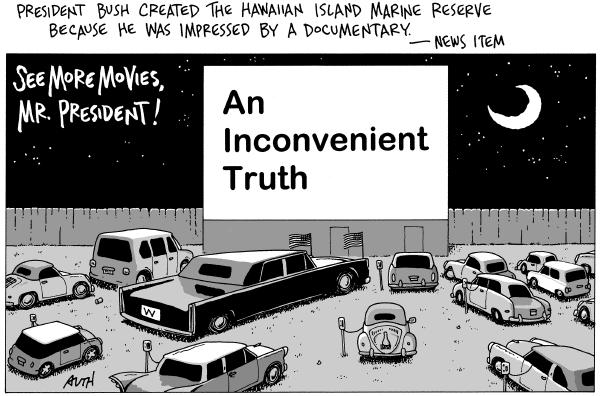 Editorial Cartoon by Tony Auth, Philadelphia Inquirer on Big Developments Regarding Wetlands