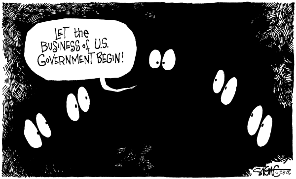 Editorial Cartoon by Signe Wilkinson, Philadelphia Daily News on President Seeks Additional Power