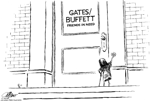 Editorial Cartoon by Pat Oliphant, Universal Press Syndicate on Economic Developments Inspire Americans