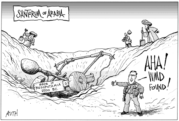 Editorial Cartoon by Tony Auth, Philadelphia Inquirer on GOP Blasts Demos on Iraq