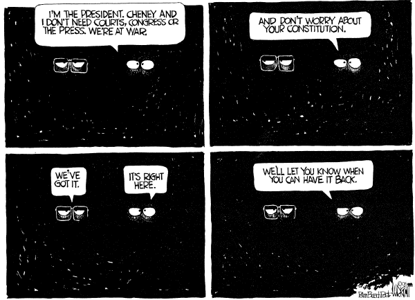 Editorial Cartoon by Don Wright, Palm Beach Post on White House Tightens Homeland Security
