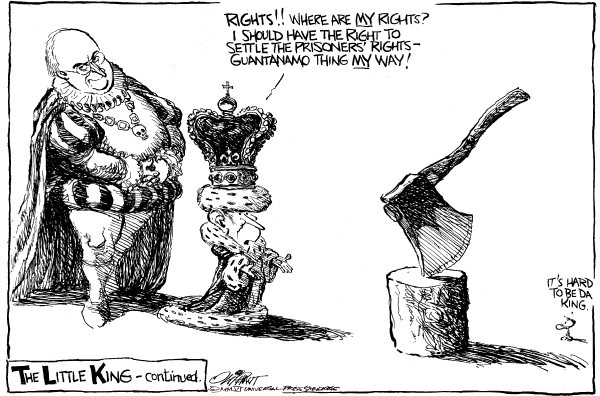Editorial Cartoon by Pat Oliphant, Universal Press Syndicate on Administration Changes Prisoner Policy
