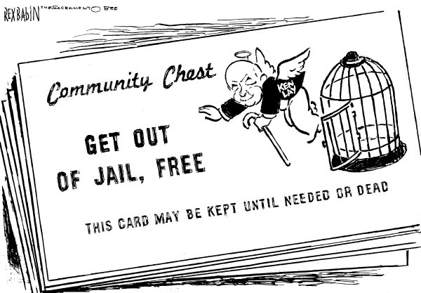 Editorial Cartoon by Rex Babin, Sacramento Bee on Ken Lay Dies of Heart Attack