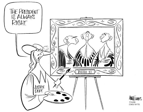Editorial Cartoon by Ann Telnaes, CWS/CartoonArts Intl. on White House Claims More War Powers