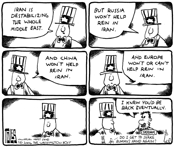 Editorial Cartoon by Tom Toles, Washington Post on Situation Grows More Dire in Iraq