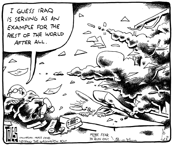 Editorial Cartoon by Tom Toles, Washington Post on Situation Grows More Dire in Iraq