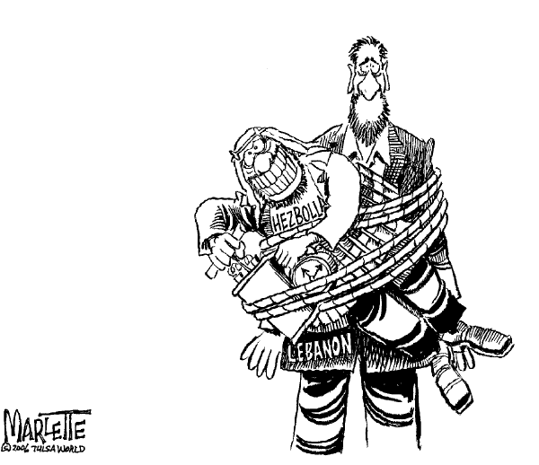 Editorial Cartoon by Doug Marlette, Tallahasee Democrat on Fighting Escalates in Mideast