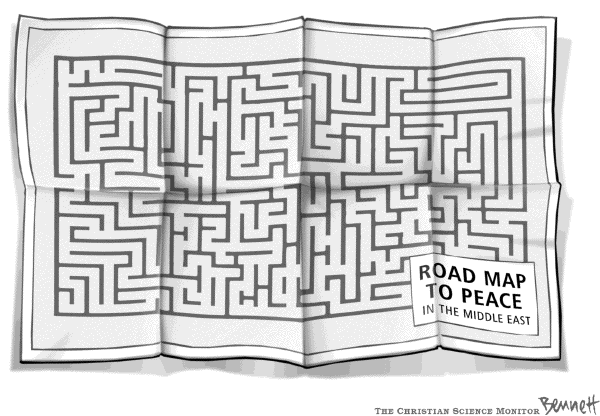 Editorial Cartoon by Clay Bennett, Christian Science Monitor on Fighting Escalates in Mideast