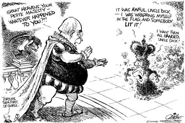 Editorial Cartoon by Pat Oliphant, Universal Press Syndicate on White House Seeks Additional Powers