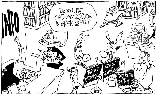 Editorial Cartoon by Signe Wilkinson, Philadelphia Daily News on NAACP Welcomes President
