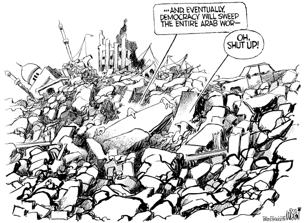 Editorial Cartoon by Don Wright, Palm Beach Post on Iraq Disintegrates into Chaos