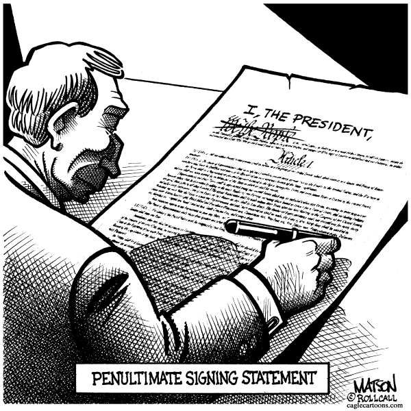 Editorial Cartoon by RJ Matson, Cagle Cartoons on Bush's Popularity Hits Record Level