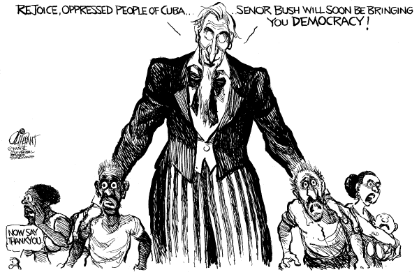 Editorial Cartoon by Pat Oliphant, Universal Press Syndicate on Castro Has Surgery, Relinquishes Power