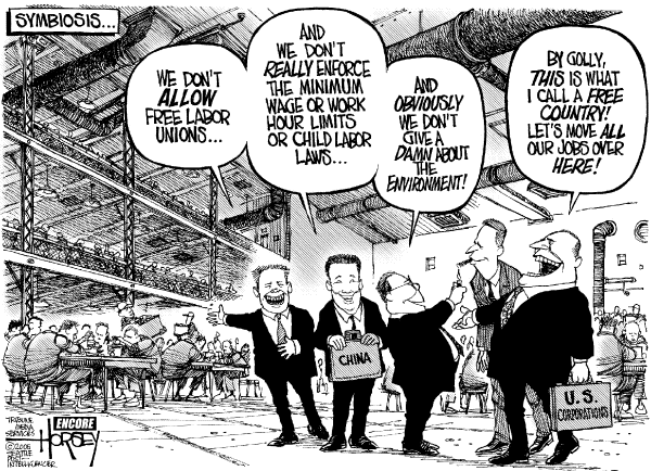 Editorial Cartoon by David Horsey, Seattle Post-Intelligencer on Minimum Wage Tied to Estate Tax