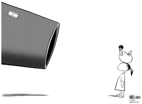 Editorial Cartoon by Ann Telnaes, CWS/CartoonArts Intl. on Israel Invades Lebanon
