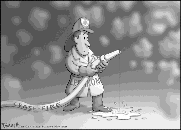 Editorial Cartoon by Clay Bennett, Christian Science Monitor on Israel Invades Lebanon
