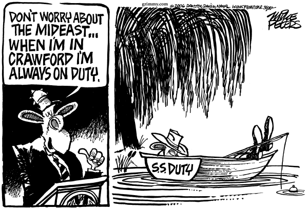 Editorial Cartoon by Mike Peters, Dayton Daily News on President Takes a Vacation