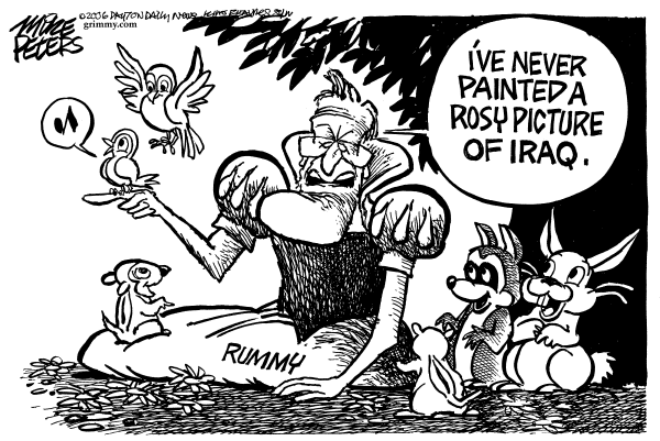 Editorial Cartoon by Mike Peters, Dayton Daily News on Iraq on Course, White House Says