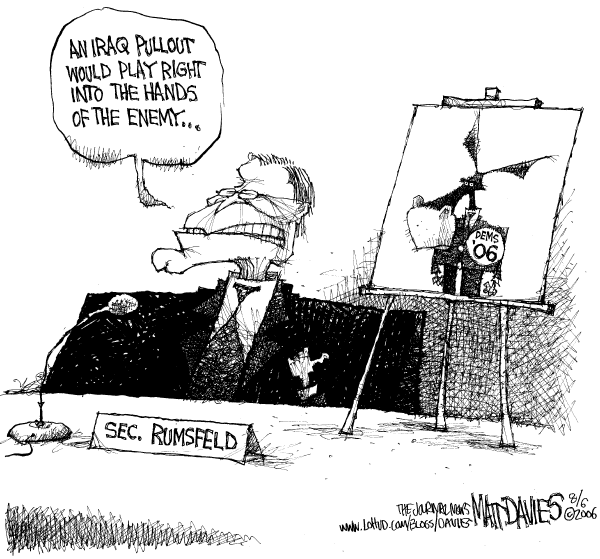 Editorial Cartoon by Matt Davies, Journal News on Iraq on Course, White House Says