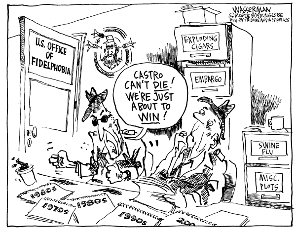 Editorial Cartoon by Dan Wasserman, Boston Globe on In Other News
