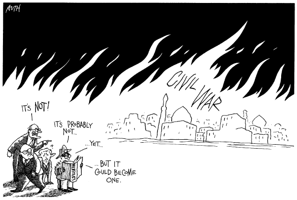 Editorial Cartoon by Tony Auth, Philadelphia Inquirer on White House Stays the Course in Iraq