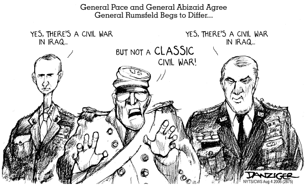 Editorial Cartoon by Jeff Danziger, CWS/CartoonArts Intl. on White House Stays the Course in Iraq