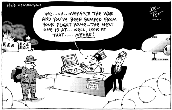 Editorial Cartoon by Joel Pett, Lexington Herald-Leader, CWS/CartoonArts Intl. on White House Stays the Course in Iraq