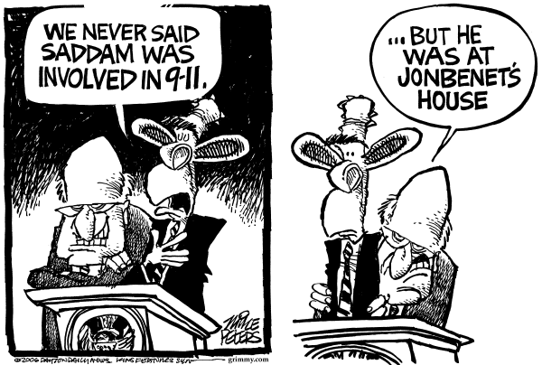 Editorial Cartoon by Mike Peters, Dayton Daily News on President Blasts War Critics