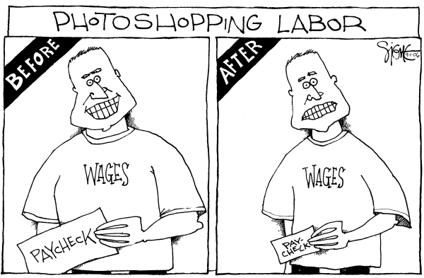 Editorial Cartoon by Signe Wilkinson, Philadelphia Daily News on Economy Stays on Course