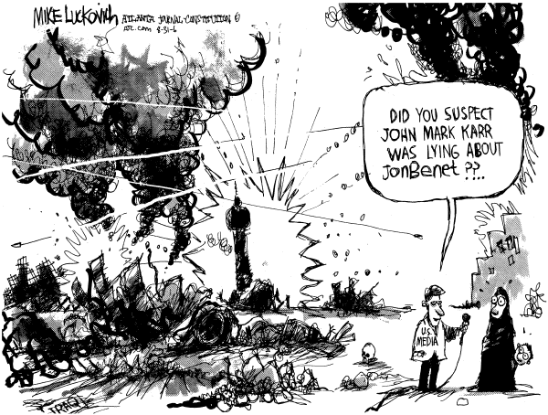 Editorial Cartoon by Mike Luckovich, Atlanta Journal-Constitution on Iraq Civil War Winnable, White House Says
