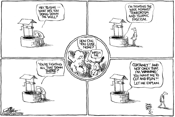 Editorial Cartoon by Pat Oliphant, Universal Press Syndicate on Democrats Worried About Fall Elections