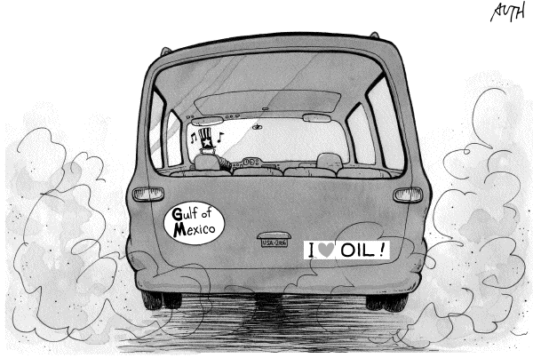 Editorial Cartoon by Tony Auth, Philadelphia Inquirer on US Global Warming Policy Evolves