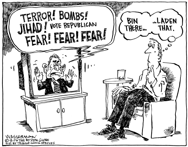 Editorial Cartoon by Dan Wasserman, Boston Globe on GOP Looks Forward to Fall Elections