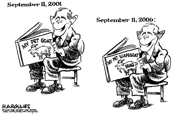 Editorial Cartoon by Jimmy Margulies, The Record, New Jersey on Bush Delivers Major Speech