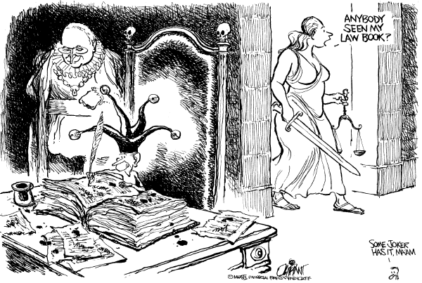 Editorial Cartoon by Pat Oliphant, Universal Press Syndicate on War on Terror Going Well at Home