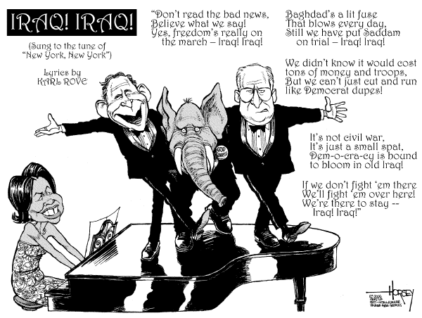 Editorial Cartoon by David Horsey, Seattle Post-Intelligencer on War on Terror Going Well in Iraq