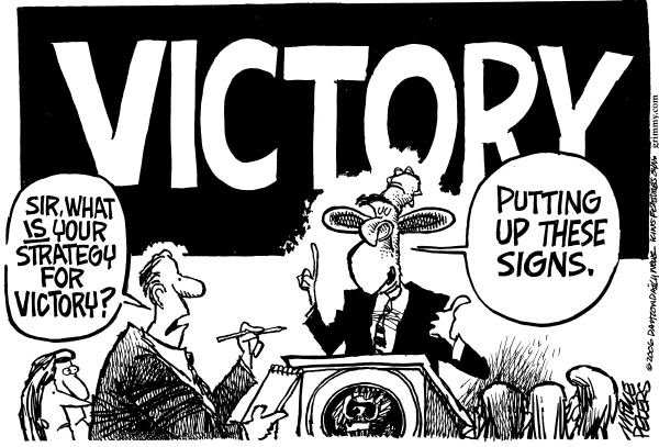 Editorial Cartoon by Mike Peters, Dayton Daily News on War on Terror Going Well in Iraq