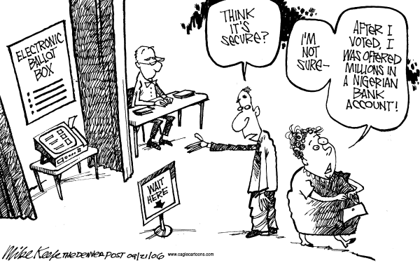 Editorial Cartoon by Mike Keefe, Denver Post on Fall Campaigns Hit High Gear