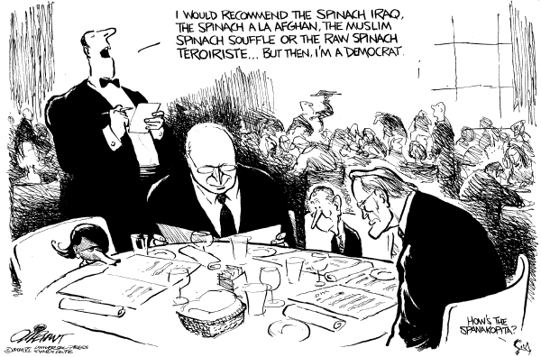 Editorial Cartoon by Pat Oliphant, Universal Press Syndicate on Iraq War Enters New Phase