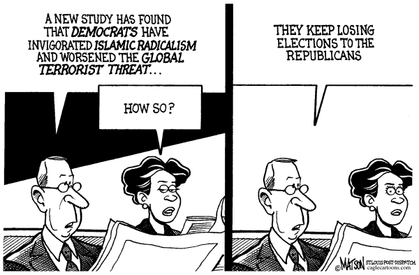 Editorial Cartoon by RJ Matson, Cagle Cartoons on Democrats Marvel at One of Their Own