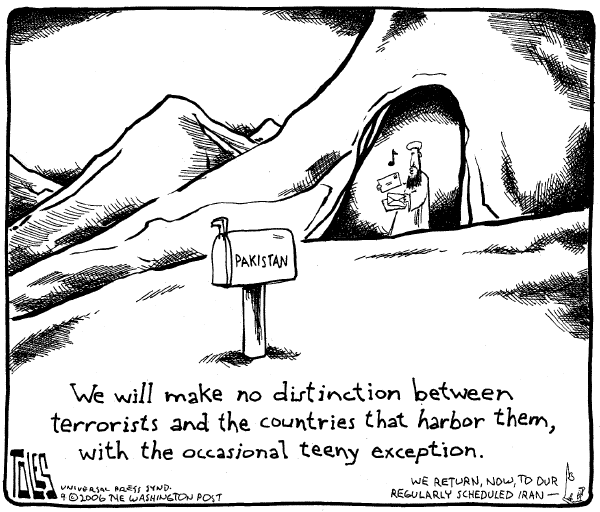 Editorial Cartoon by Tom Toles, Washington Post on Bush Proud of Homeland Defense