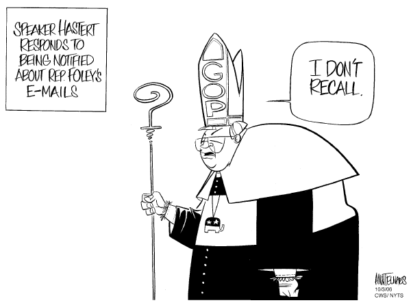 Editorial Cartoon by Ann Telnaes, CWS/CartoonArts Intl. on Sex Scandal Puts GOP in Chaos