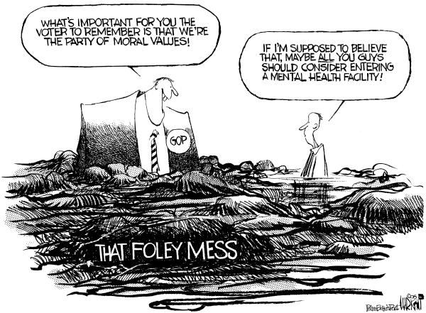 Editorial Cartoon by Don Wright, Palm Beach Post on Sex Scandal Puts GOP in Chaos