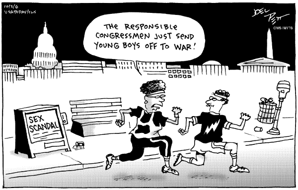 Editorial Cartoon by Joel Pett, Lexington Herald-Leader, CWS/CartoonArts Intl. on Sex Scandal Puts GOP in Chaos