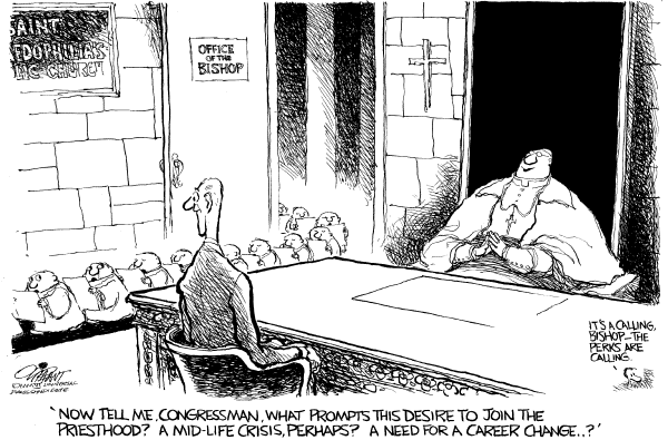 Editorial Cartoon by Pat Oliphant, Universal Press Syndicate on In Other News