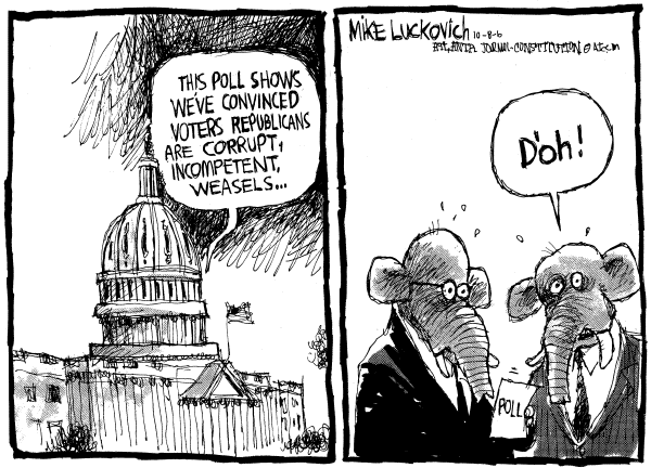 Editorial Cartoon by Mike Luckovich, Atlanta Journal-Constitution on GOP Rallies Around Traditional Values