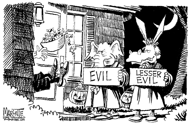 Editorial Cartoon by Doug Marlette, Tallahasee Democrat on Fall Races Heat Up