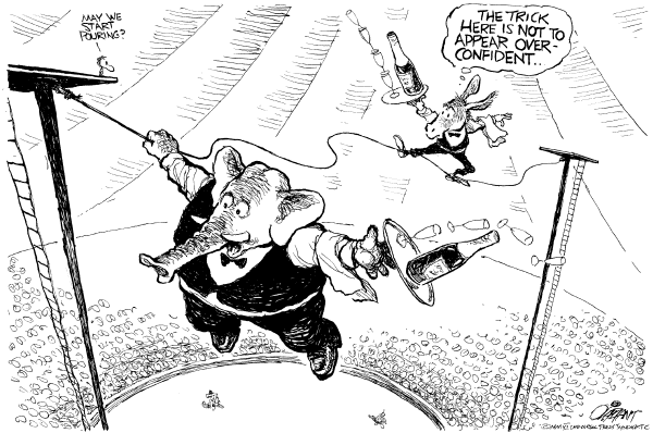 Editorial Cartoon by Pat Oliphant, Universal Press Syndicate on Democrats Consider Options
