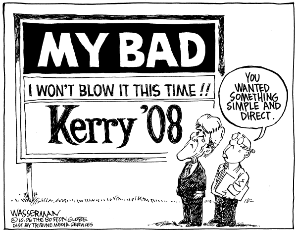 Editorial Cartoon by Dan Wasserman, Boston Globe on Democrats Consider Options