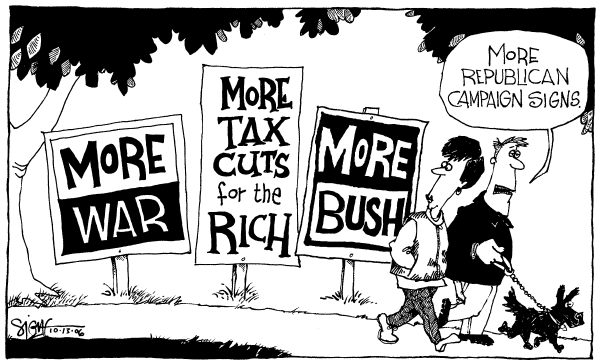 Editorial Cartoon by Signe Wilkinson, Philadelphia Daily News on Republicans Take Aim